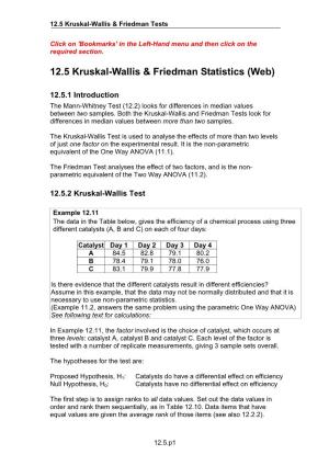12.5 Kruskal-Wallis & Friedman Statistics (Web)