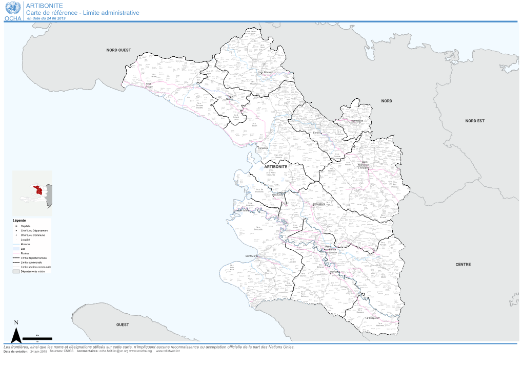 ARTIBONITE Carte De Référence - Limite Administrative !