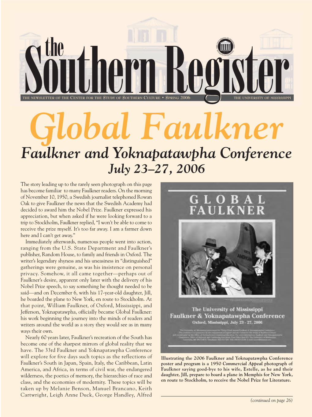 Faulkner and Yoknapatawpha Conference July 23–27, 2006