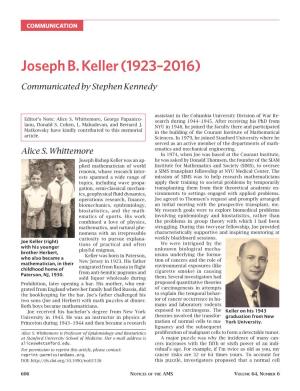 Joseph B. Keller (1923–2016)