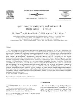 Upper Neogene Stratigraphy and Tectonics of Death Valley — a Review
