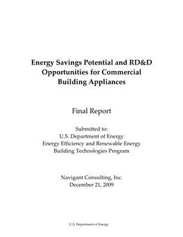 Energy Savings Potential and RD&D Opportunities for Commercial