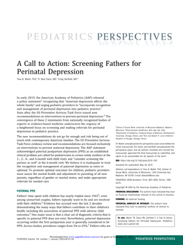 A Call to Action: Screening Fathers for Perinatal Depression Tova B