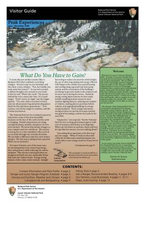 2009 the Ofﬁ Cial Visitor Guide to Lassen Volcanic National Park