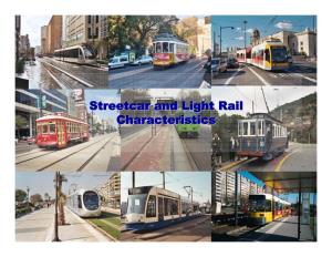 Streetcar and Light Rail Characteristics