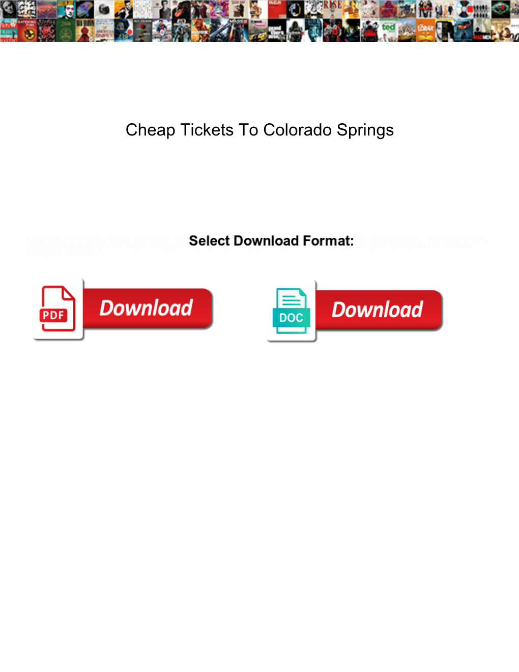 Cheap Tickets to Colorado Springs