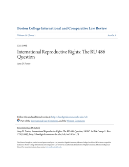 The RU 486 Question, 18 B.C
