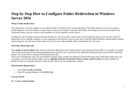 Step by Step How to Configure Folder Redirection in Windows Server 2016