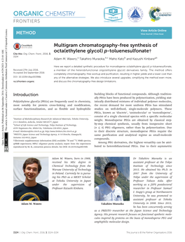 Multigram Chromatography-Free Synthesis of Octa (Ethylene Glycol) P