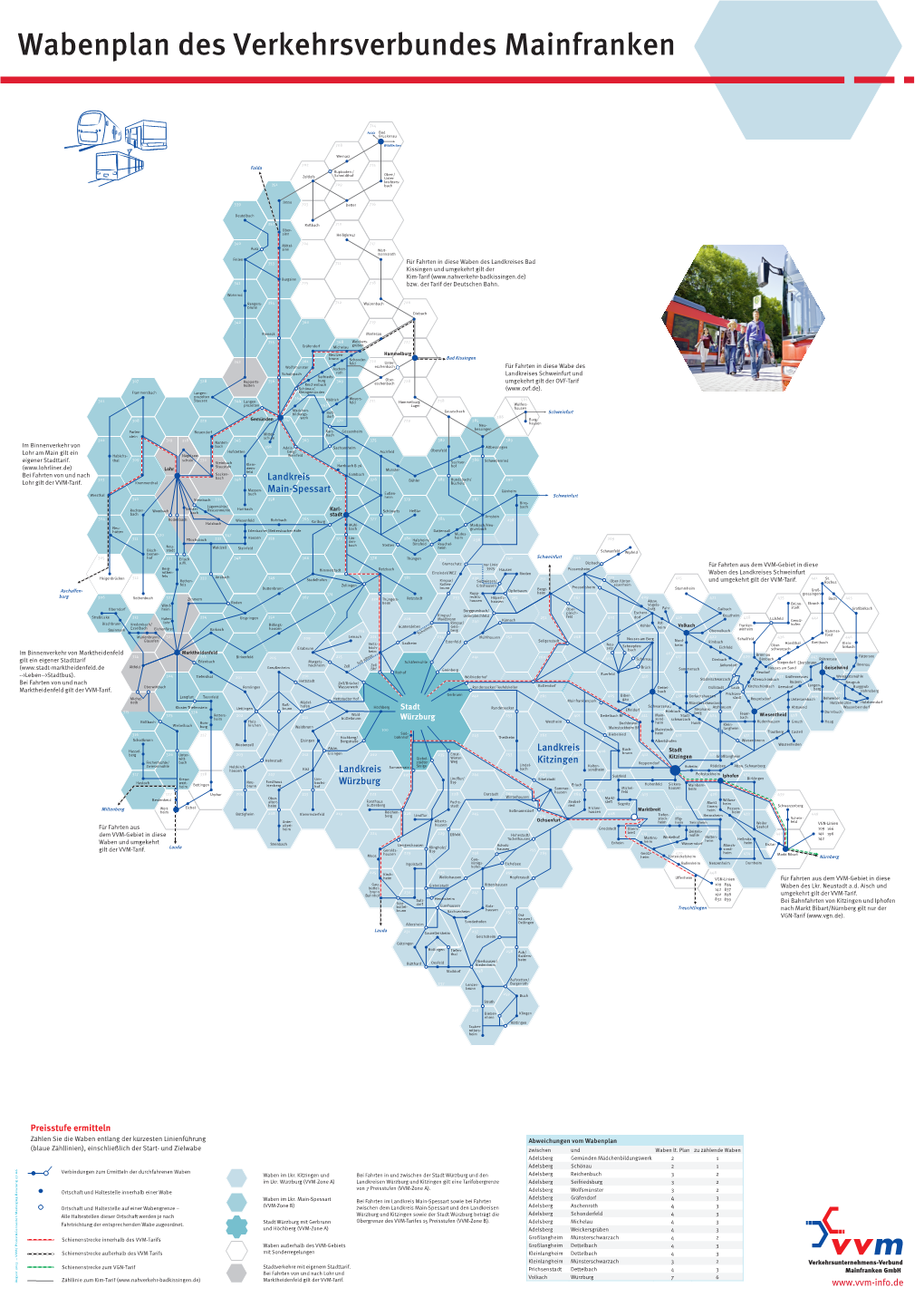 Wabenplan Des Verkehrsverbundes Mainfranken