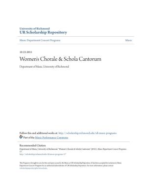 Women's Chorale & Schola Cantorum