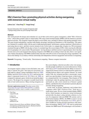 Promoting Physical Activities During Exergaming with Immersive Virtual Reality