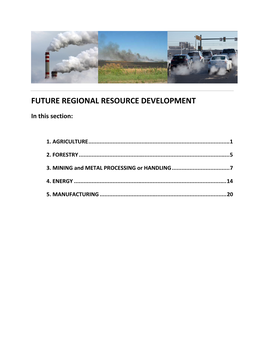 Future Regional Resource Development