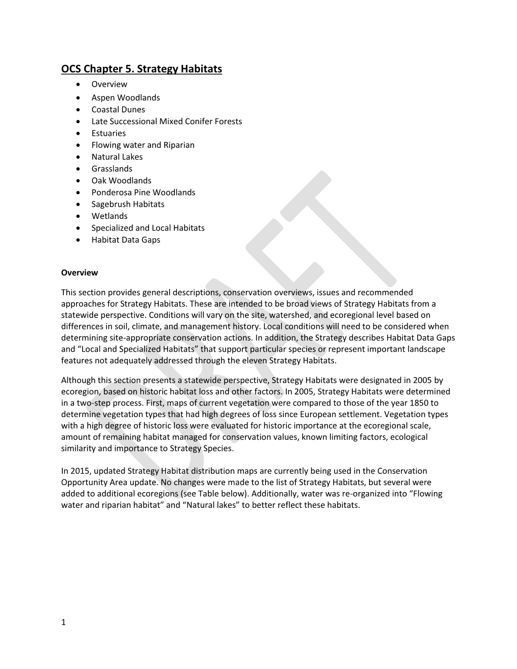 OCS Chapter 5. Strategy Habitats