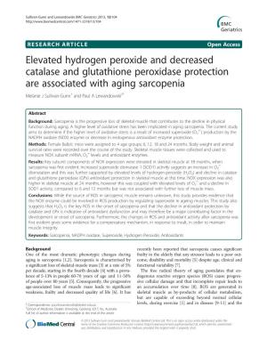 Elevated Hydrogen Peroxide and Decreased Catalase and Glutathione