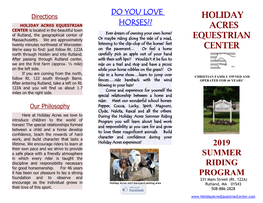 Holiday Acres Equestrian Center 2019 Summer Riding