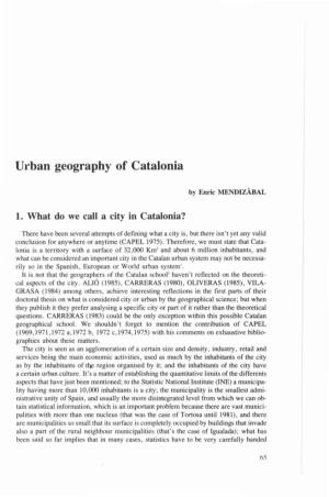 Urban Geography of Catalonía