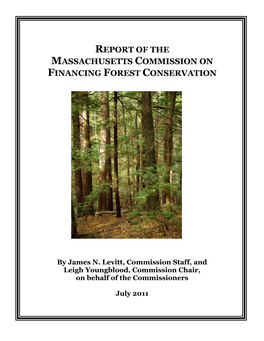 Report of the Massachusetts Commission on Financing Forest Conservation