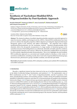 Synthesis of Nucleobase-Modified RNA Oligonucleotides by Post