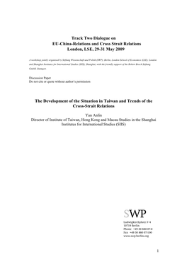 The Impact of the Global Economic Crisis on Cross Strait Relatiions