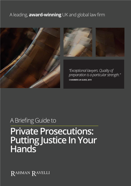 Rr Briefing Guide 2019 Private Prosecutions Copy