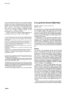 Coccygodynia and Proctalgia Fugax Problem