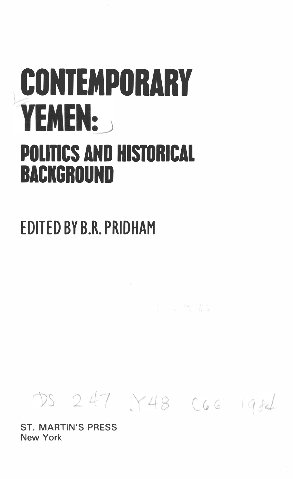 The Communist Part of the People's Democratic Republic of Yemen: An