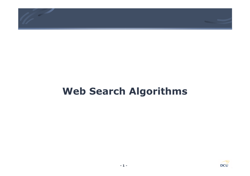 Web Search Algorithms