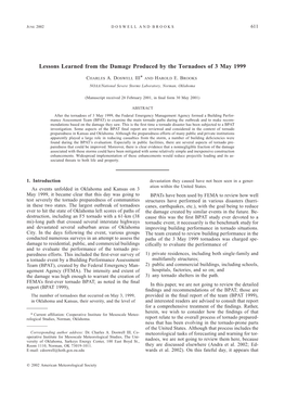 Lessons Learned from the Damage Produced by the Tornadoes of 3 May 1999