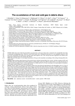 The Co-Existence of Hot and Cold Gas in Debris Discs I