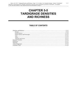 Tardigrade Densities and Richness