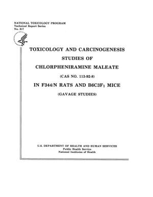 TR-317: Chlorpheniramine Maleate (CASRN 113-92-8) in F344/N Rats