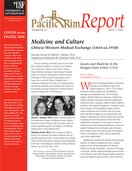Medicine and Culture Chinese-Western Medical Exchange