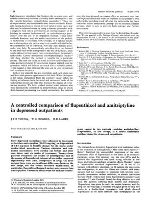 A Controlled Comparison of Flupenthixol and Amitriptyline in Depressed Outpatients