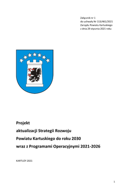 Projekt Aktualizacji Strategii Rozwoju Powiatu Kartuskiego Do Roku 2030 Wraz Z Programami Operacyjnymi 2021-2026