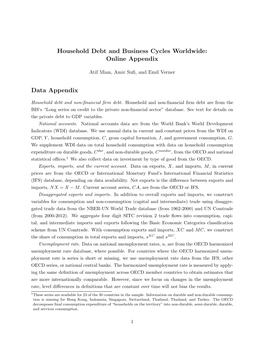 Household Debt and Business Cycles Worldwide: Online Appendix