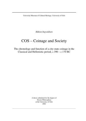 COS – Coinage and Society