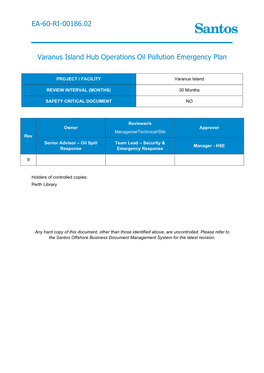 EA-60-RI-00186.02 Varanus Island Hub Operations Oil Pollution