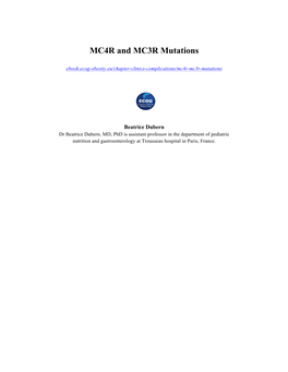 MC4R and MC3R Mutations