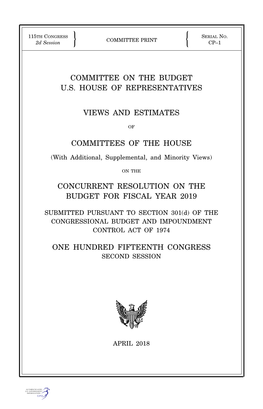 Committee on the Budget U.S. House of Representatives