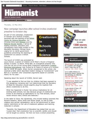 New Humanist (Rationalist Association) - Discussing Humanism, Rationalism, Atheism and Free Thought