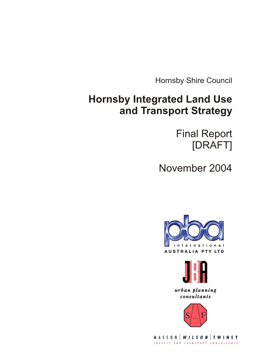 Hornsby Integrated Land Use and Transport Strategy Final Report