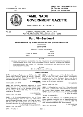 Tamil Nadu Government Gazette