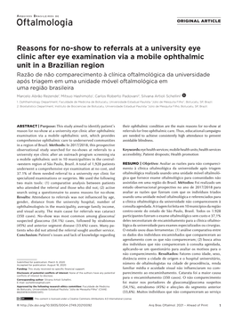 Reasons for No-Show to Referrals at a University Eye Clinic After Eye