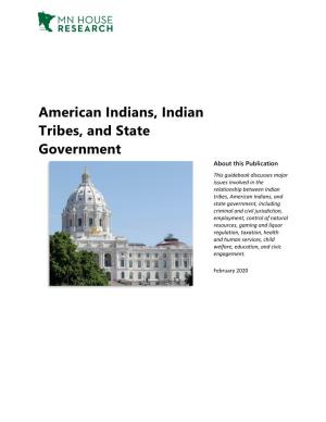 American Indians, Indian Tribes, and State Government