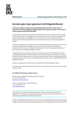 Serneke Signs Major Agreement with Magnolia Bostad