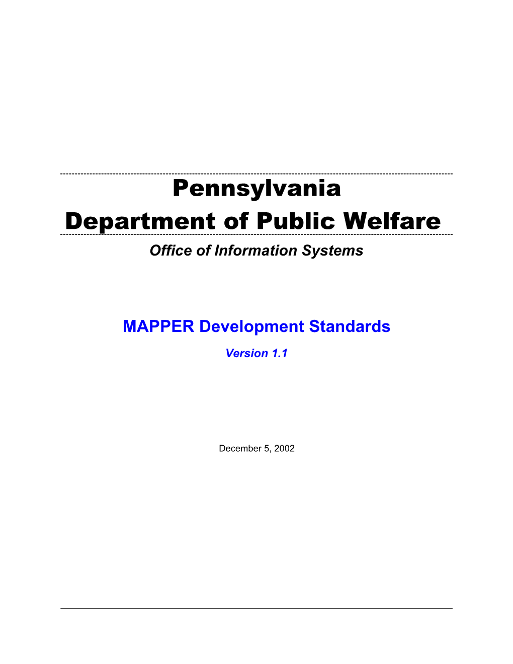 Mapper Development Standards