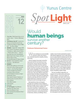 Human Beings Survive Human Beings Another Century? - Professor Muhammad Yunus 4