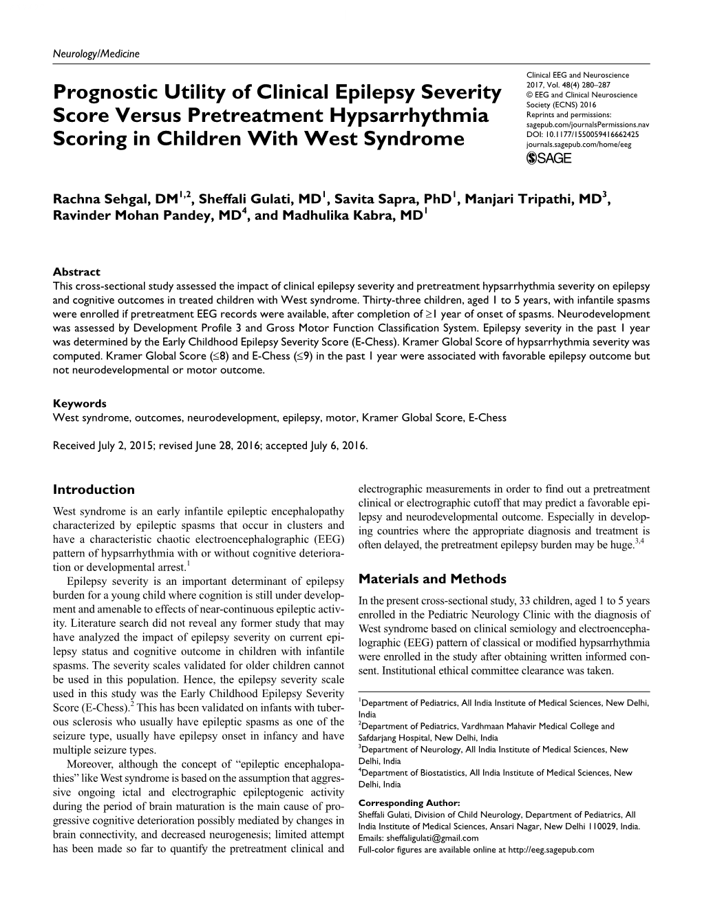 Prognostic Utility of Clinical Epilepsy Severity Score Versus Pretreatment