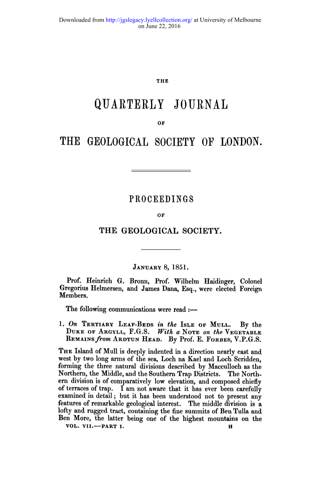 The Quarterly Geological Journal Society of London
